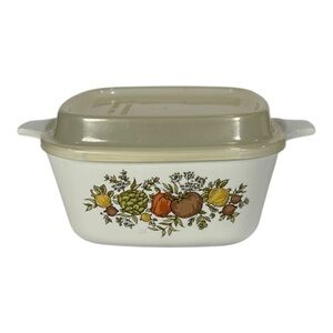 Vtg Corning Ware Spice of Life P-43-B 2.75 Cup Casserole Dish 5x5x2.5" w/ Lid
